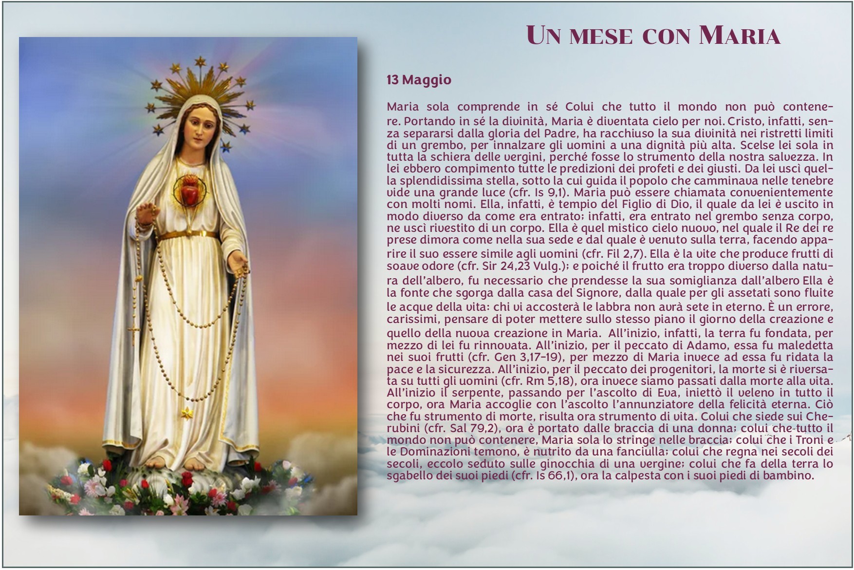 Maria 2026 13 maggio