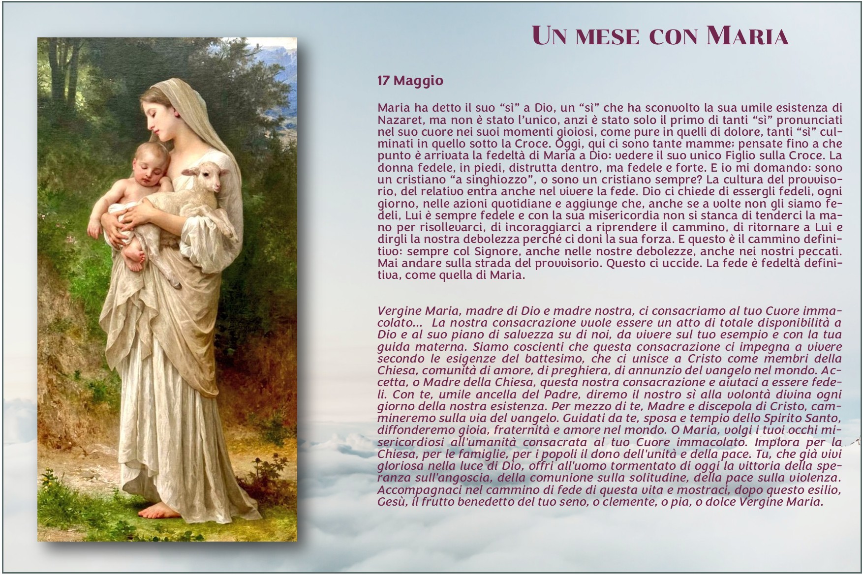 Maria 2026 17 maggio