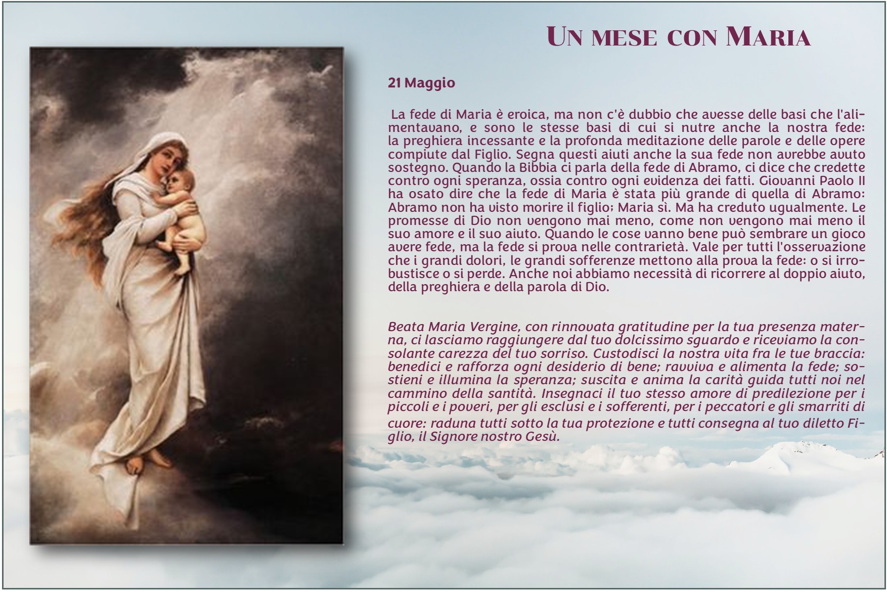 Maria 2026 21 maggio