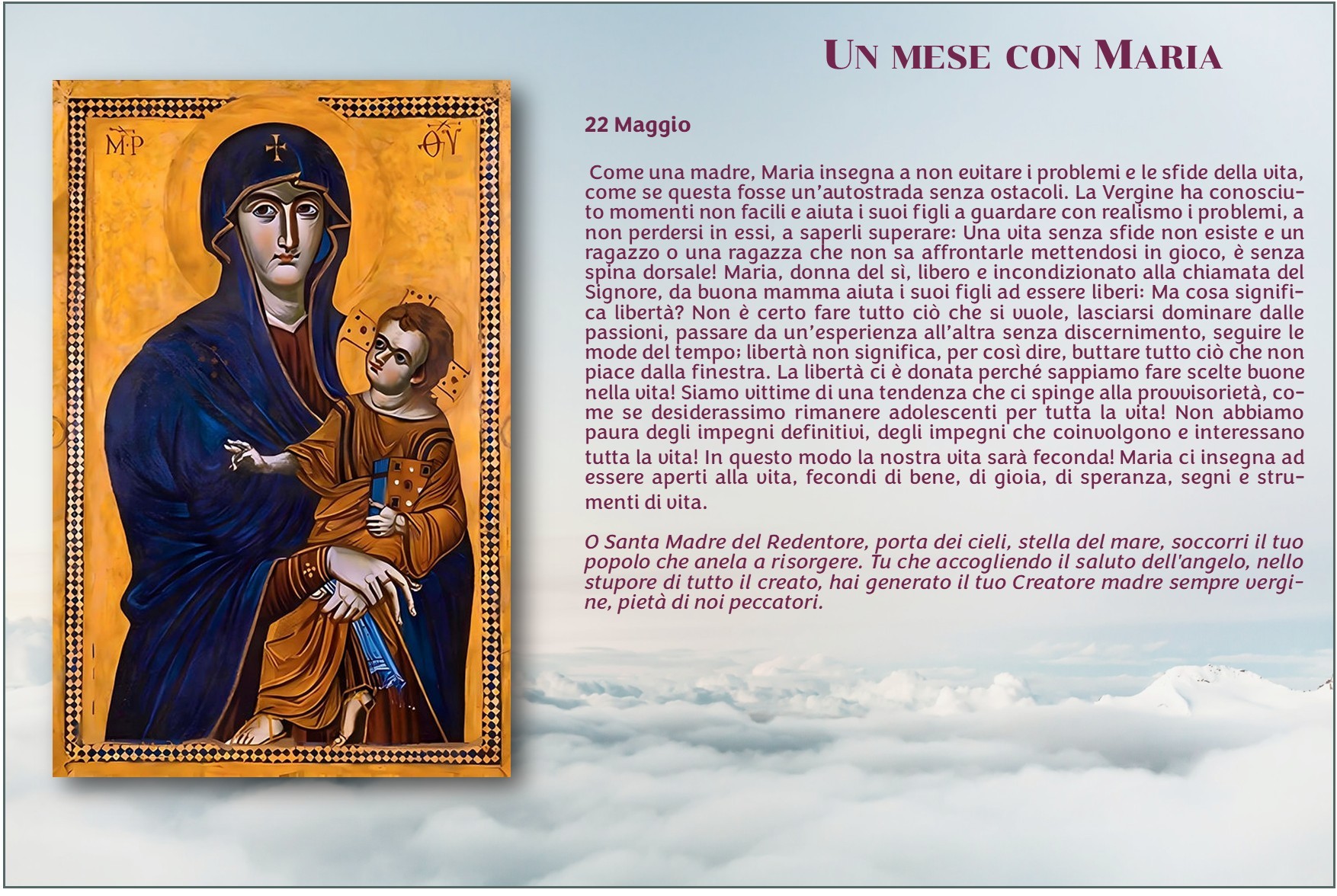 Maria 2026 22 maggio