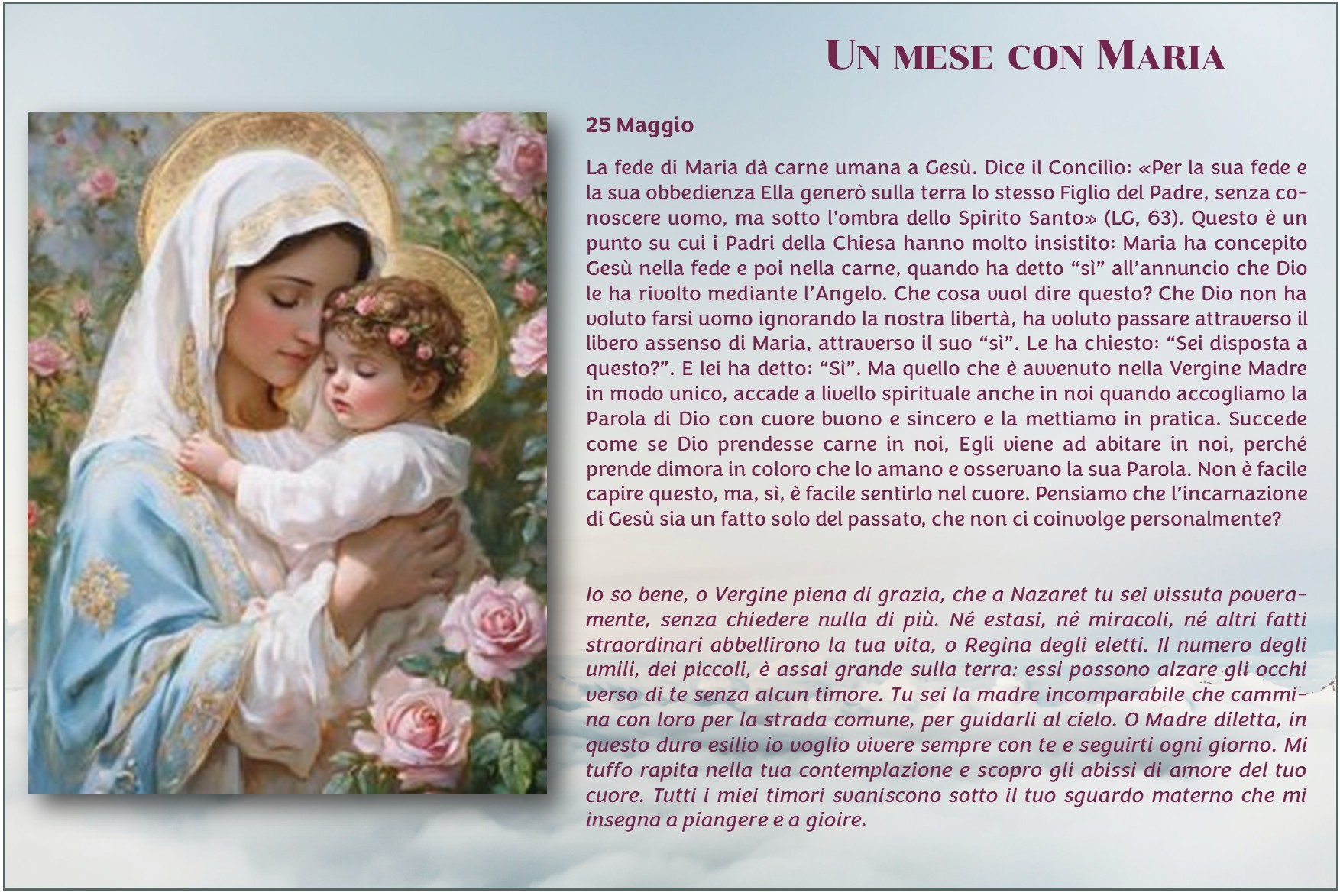 Maria 2026 25 maggio