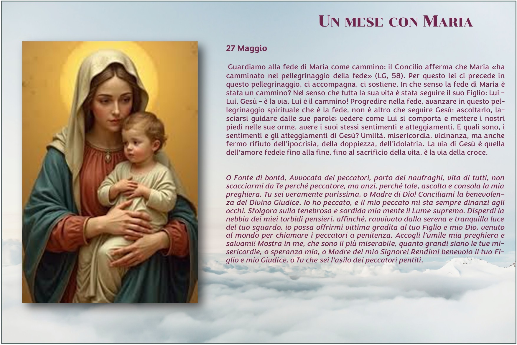 Maria 2026 27 maggio