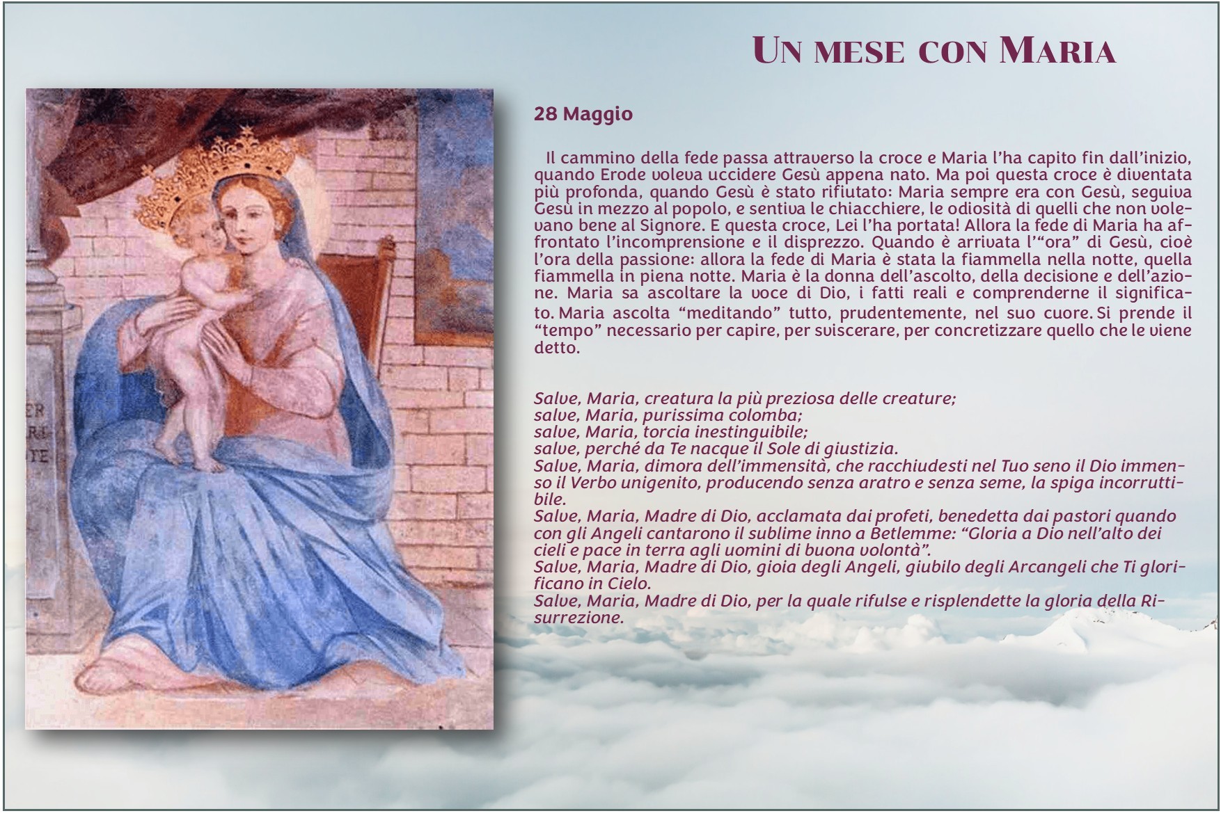 Maria 2026 28 maggio