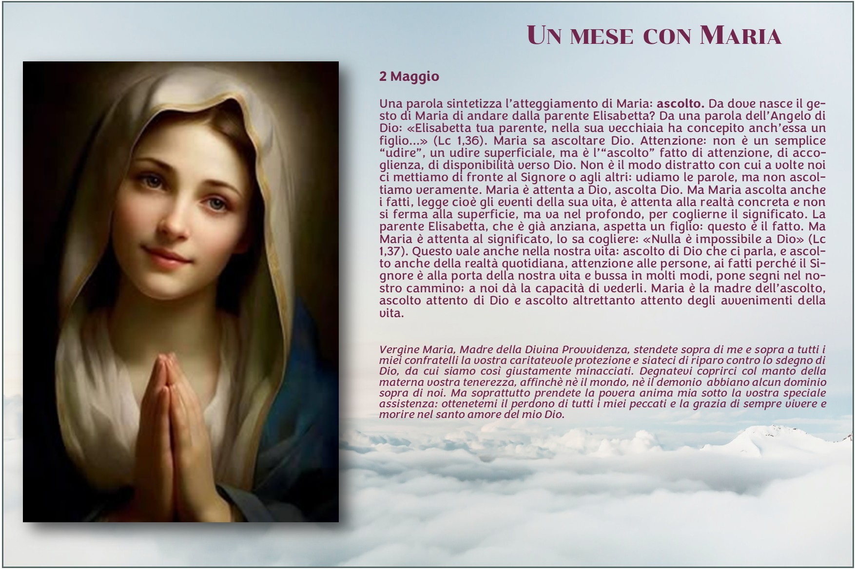 Maria 2026 2 maggio