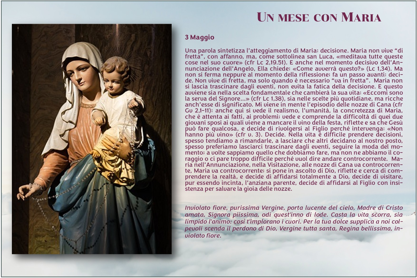 Maria 2026 3 maggio