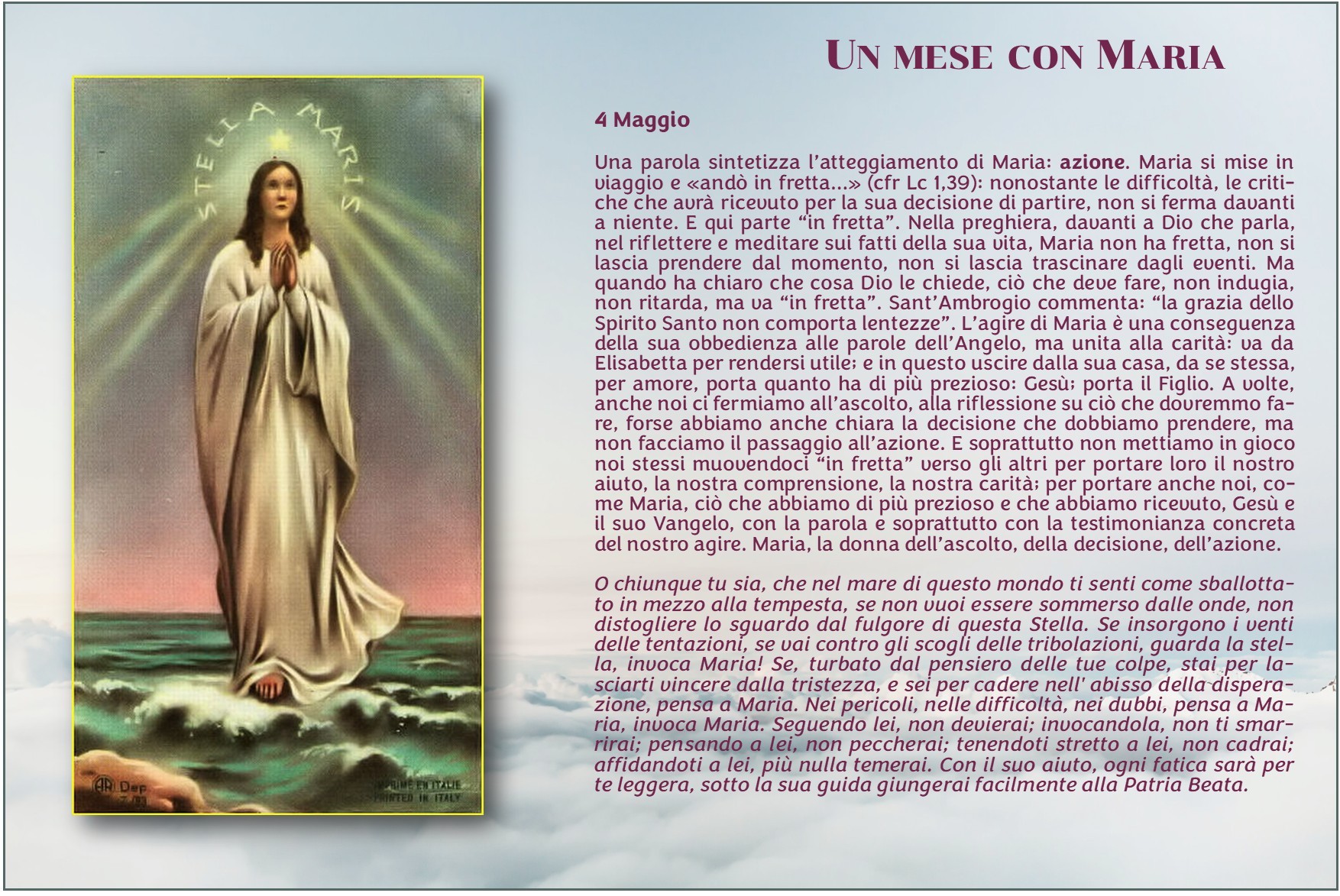 Maria 2026 4 maggio