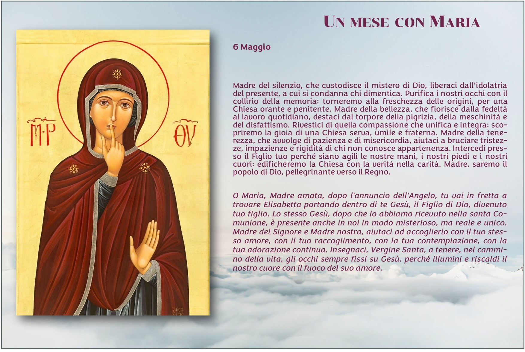 Maria 2026 6 maggio