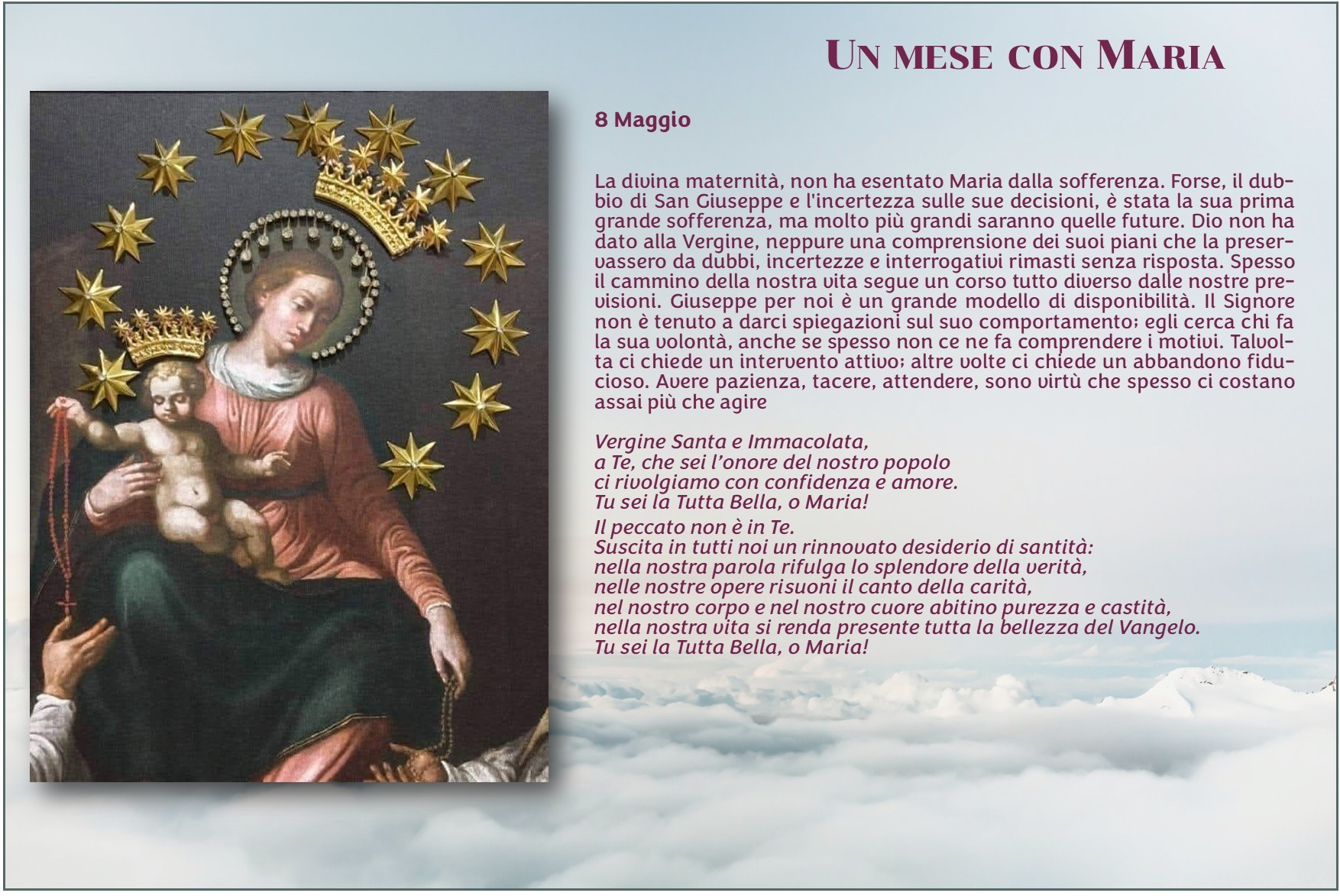 Maria 2026 8 maggio