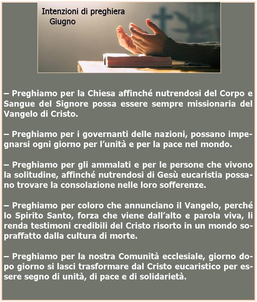 intenzioni pregh giugno 2026